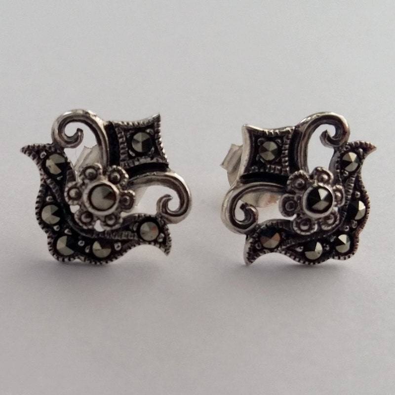 Markasit Ohrringe Julia - Sterling Silber Mit Ohrstecker Royal Look Braut Markasit Ohrringe Julia - Sterling Silber Mit Ohrstecker Royal Look Braut von BestSpanishShop