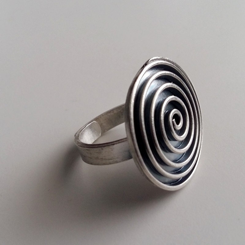 Silber Ring Spirale - Sterling Ringe Spiral Ethno Sinnvolle Verstellbare Einheitsgröße Handgemachte Silber Ring Spirale - Sterling Ringe Spiral Ethno Sinnvolle Verstellbare Einheitsgröße Handgemachte von BestSpanishShop