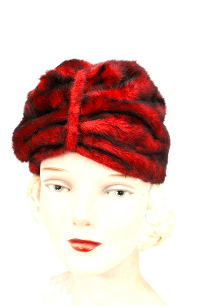 50Er Jahre Vtg Rot Schwarzer Haarfilz Hut Turban Pillbox Cloche Montezuma Austria Kirche S von BestVintageEver