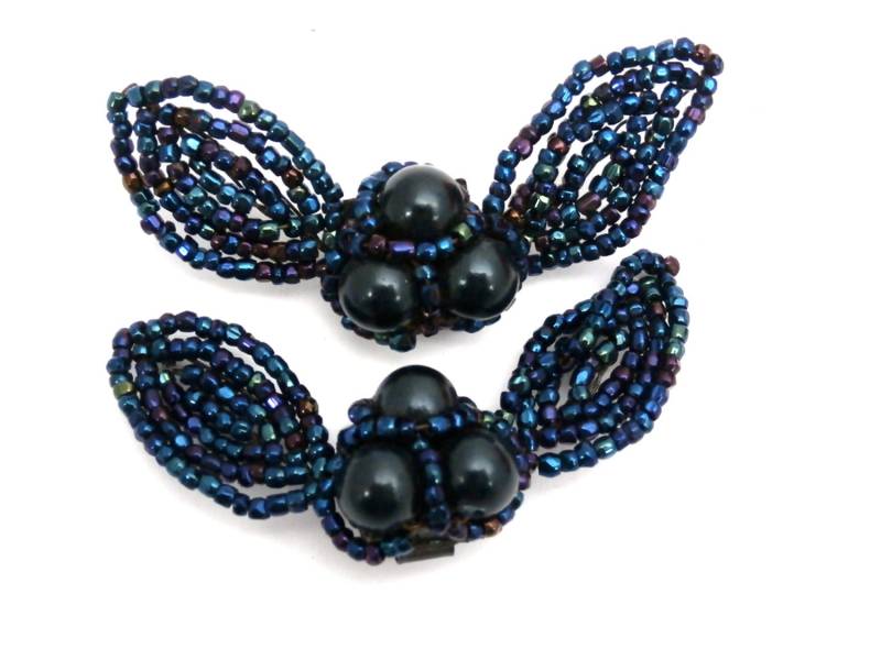 Vintage 1940S Schuhschnallen Blau Karneval Glasschleifen 6, 5 cm von BestVintageEver