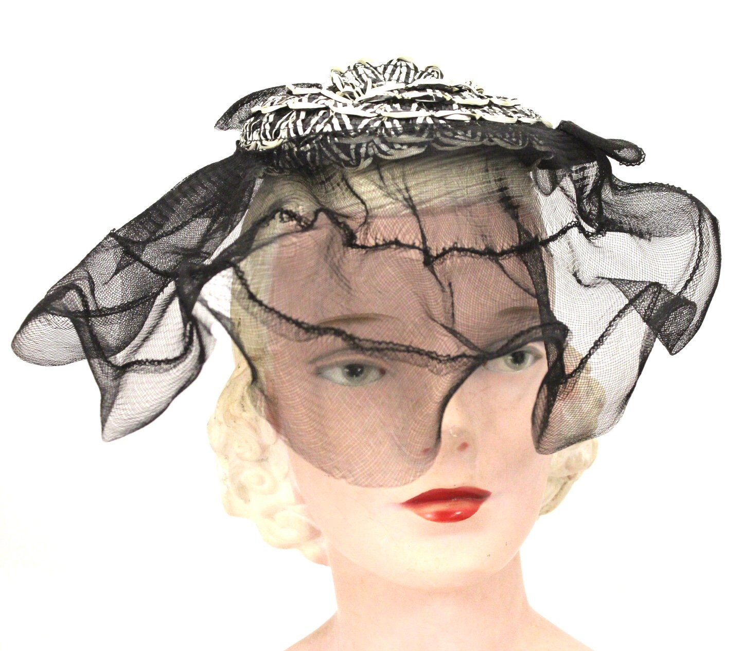 Vintage Fascinator Aus Rosshaar Von Calot in Den 40Er Jahren von BestVintageEver