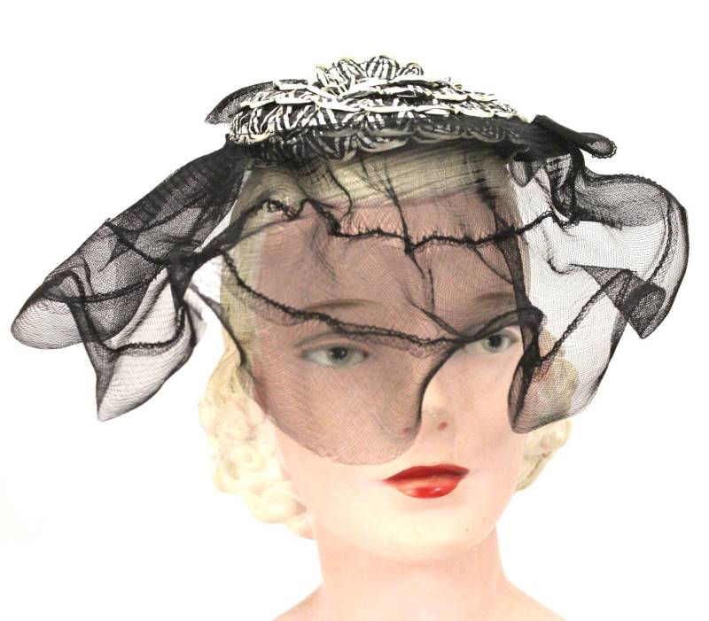 Vintage Fascinator Aus Rosshaar Von Calot in Den 40Er Jahren von BestVintageEver