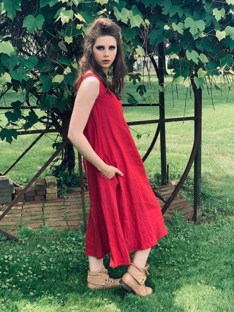 Vintage Vuokko Nurmesniemi Atlantis Pullover Kleid Irisierend Violett Leinen Neu Alt Xs Sommerkleid von BestVintageEver