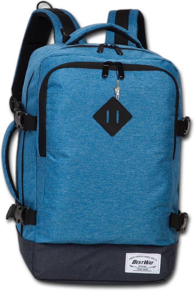 BESTWAY Flugumhänger Bestway blauer Tagesrucksack Bordgepäck (Businessrucksack), Herren, Damen Flugbegleiter, Businessrucksack Polyester, blau, Größe c von BESTWAY