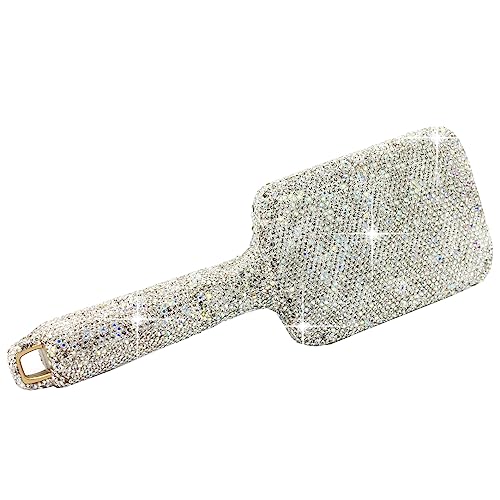 Bestbling Haarbürste – Entwirren Sie Haare und Kamm, Massagekissen, antistatisch, glattes und glattes Haar, luxuriöses Strass-Design, geeignet für Frauen (Square01 Silber) von Bestbling