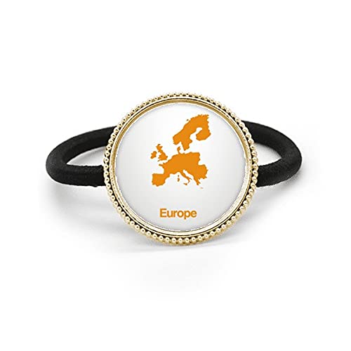 Haargummi und Haarband, Motiv: Europa, mit Kartenmotiv, silberfarben, mit Gummiband von Bestchong
