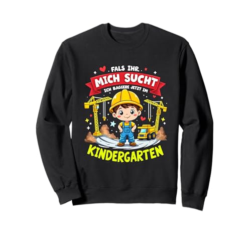 Erster Tag Im Kindergarten - Bauarbeiter Bau Jungs Mädchen Sweatshirt von Beste Einschulung Outfits Für Mädchen Und Jungs