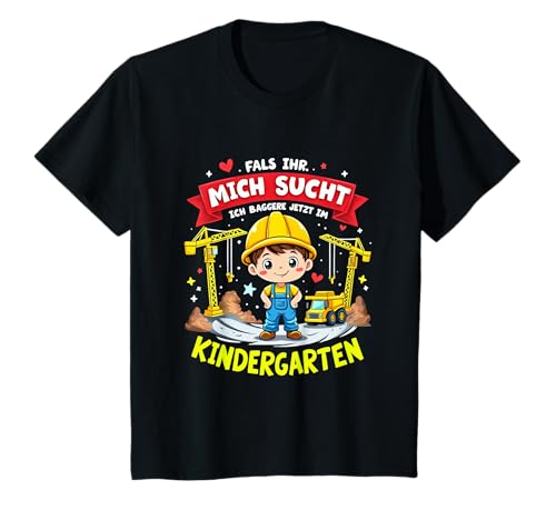 Erster Tag Im Kindergarten - Bauarbeiter Bau Jungs Mädchen T-Shirt Erster Tag Im Kindergarten - Bauarbeiter Bau Jungs Mädchen T-Shirt von Beste Einschulung Outfits Für Mädchen Und Jungs