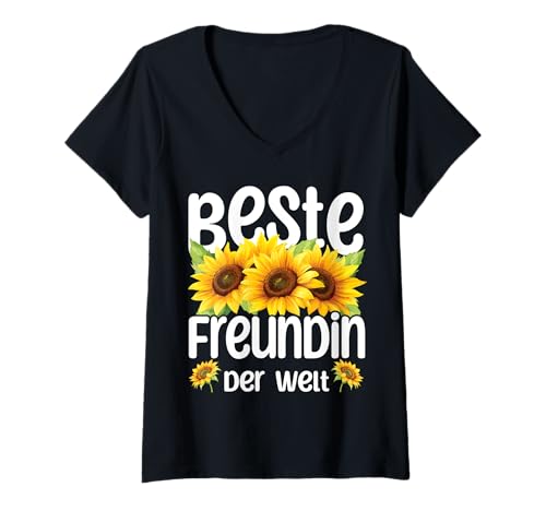 Damen Beste Freundin Der Welt Liebe Freunde Sonnenblumen T-Shirt mit V-Ausschnitt Damen Beste Freundin Der Welt Liebe Freunde Sonnenblumen T-Shirt mit V-Ausschnitt von Beste Freundin Der Welt Liebe Freundschaft