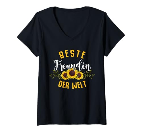 Damen Beste Freundin Der Welt Liebe Freunde Sonnenblumen T-Shirt mit V-Ausschnitt Damen Beste Freundin Der Welt Liebe Freunde Sonnenblumen T-Shirt mit V-Ausschnitt von Beste Freundin Der Welt Liebe Freundschaft