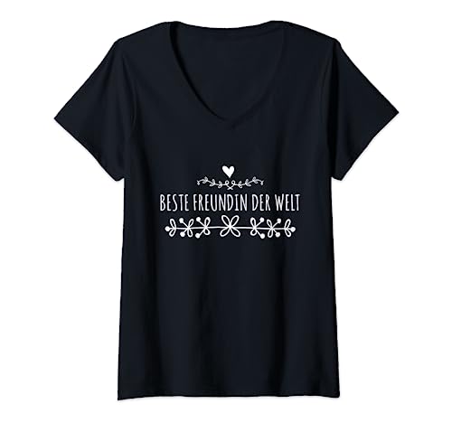 Damen Freundinnen Beste Freundin Der Welt T-Shirt mit V-Ausschnitt von Beste Freundin Der Welt
