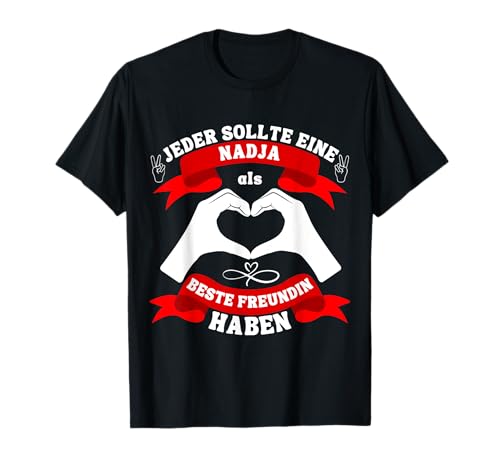 Beste Freundin Nadja T-Shirt - Schwarz, S - Klassisch, Kurzarm, Party-Freundschaft-T-Shirt - Damen, Unisex-Erwachsene, Frauen, Freundinnen, Partygängerinnen Beste Freundin Nadja T-Shirt - Schwarz, S - Klassisch, Kurzarm, Party-Freundschaft-T-Shirt - Damen, Unisex-Erwachsene, Frauen, Freundinnen, Partygängerinnen von Beste Freundin Geschenk Nadja
