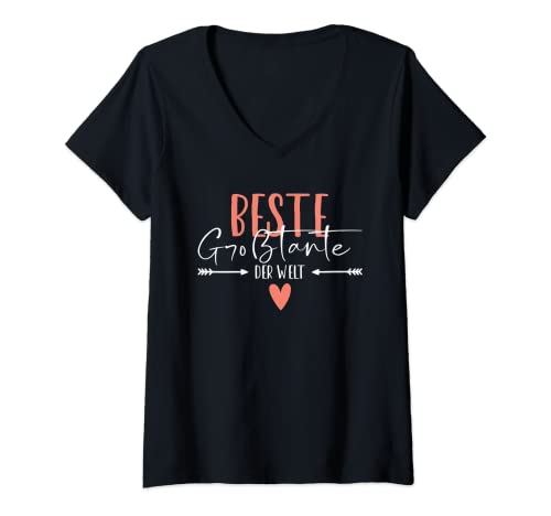 Damen Beste Großtante Der Welt Herz Großtante T-Shirt mit V-Ausschnitt von Beste Großtante Geschenke-Ideen