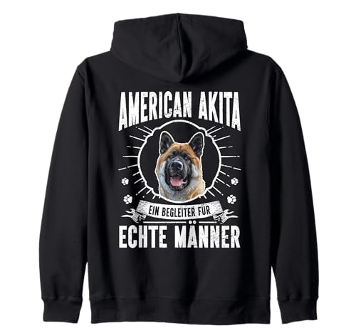 American Akita Hund Begleiter für echte Männer Kapuzenjacke von Beste Hunde Designs American Akita