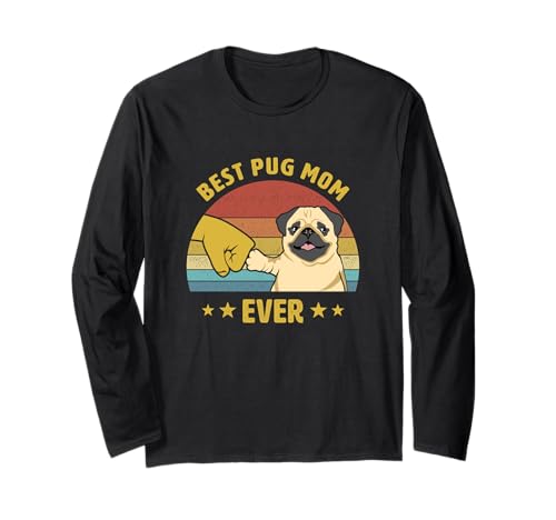 Beste Mops Mama Retro Vintage Welpen Design Hunde Mutter Langarmshirt Beste Mops Mama Retro Vintage Welpen Design Hunde Mutter Langarmshirt von Beste Hundemutter überhaupt Vintage Mops Geschenk