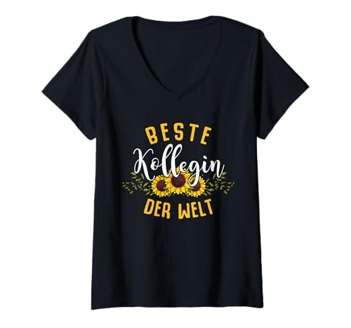 Damen Beste Kollegin der Welt Abschied Büro Teamarbeit Arbeit süß T-Shirt mit V-Ausschnitt von Beste Kollegin Geschenkidee Büro Arbeit Frauen
