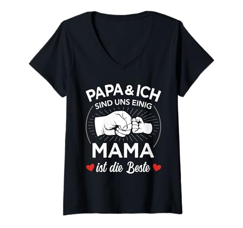 Damen Mama ist die Beste Papa ich einig für Muttertag Weihnachten. T-Shirt mit V-Ausschnitt Damen Mama ist die Beste Papa ich einig für Muttertag Weihnachten. T-Shirt mit V-Ausschnitt von Beste Mama Muttertag lustiges Geschenk