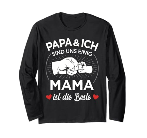 Mama ist die Beste Papa ich einig für Muttertag Weihnachten. Langarmshirt Mama ist die Beste Papa ich einig für Muttertag Weihnachten. Langarmshirt von Beste Mama Muttertag lustiges Geschenk