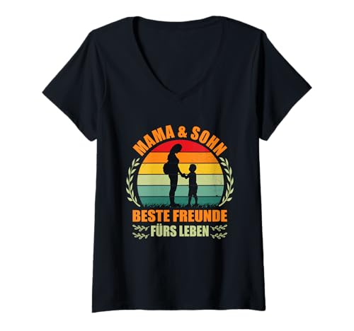 Damen Mama & Sohn Ein Bund Fürs Leben T-Shirt mit V-Ausschnitt Damen Mama & Sohn Ein Bund Fürs Leben T-Shirt mit V-Ausschnitt von Beste Mama Und Sohn Partnerlook Outfit Kostüm