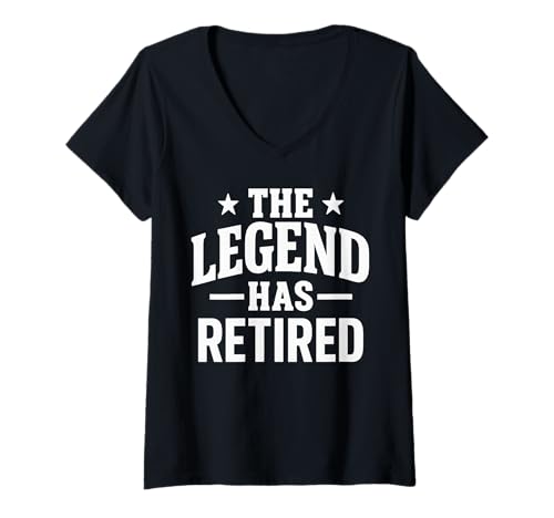Damen The Ledgend Has Retired T-Shirt mit V-Ausschnitt Damen The Ledgend Has Retired T-Shirt mit V-Ausschnitt von Beste Ruhestands Geschenke Lustige Rente