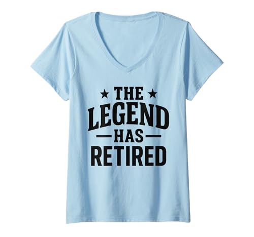 Damen The Legend Has Retired T-Shirt mit V-Ausschnitt von Beste Ruhestands Geschenke Lustige Rente