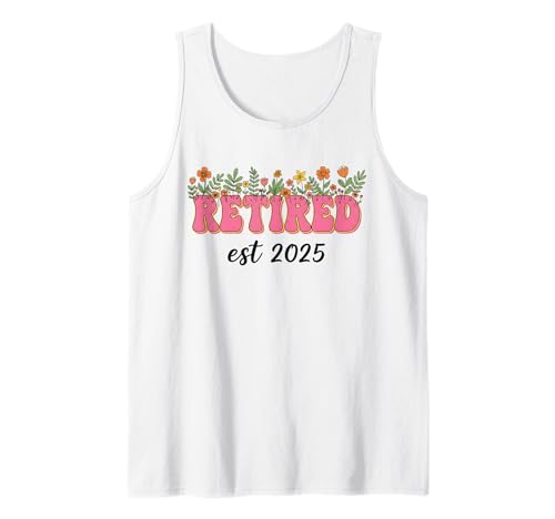 Retired Est. 2025 Floral Girly Tank Top von Beste Ruhestands Geschenke Lustige Rente