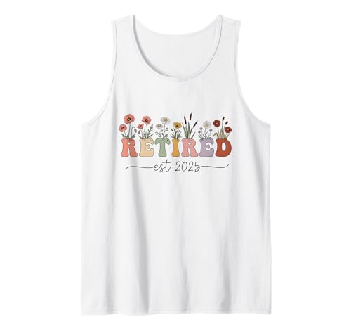 Retired Est. 2025 Floral Girly Woman Tank Top von Beste Ruhestands Geschenke Lustige Rente