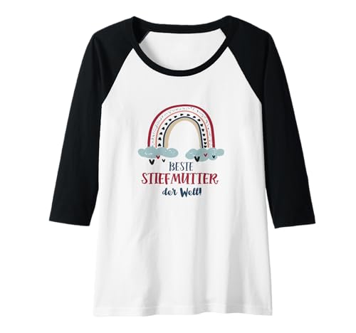Damen Beste Stiefmutter Outfit Regenbogen Stiefmama Bonusmutter Raglan von Beste Stiefmutter Geschenke Niedliche Geschenkidee