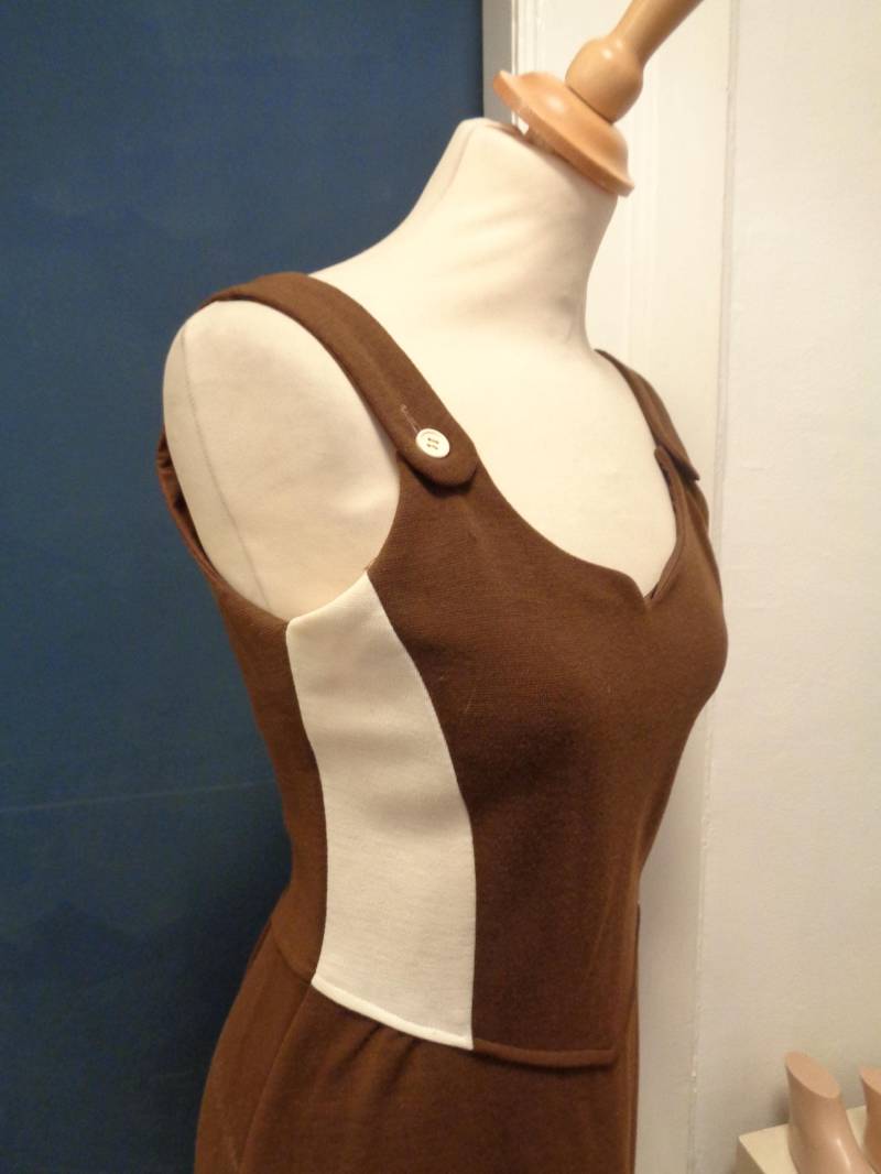 Braun Weiß Sommerkleid 60Er Trägerkleid 36 von BesteKinderstube