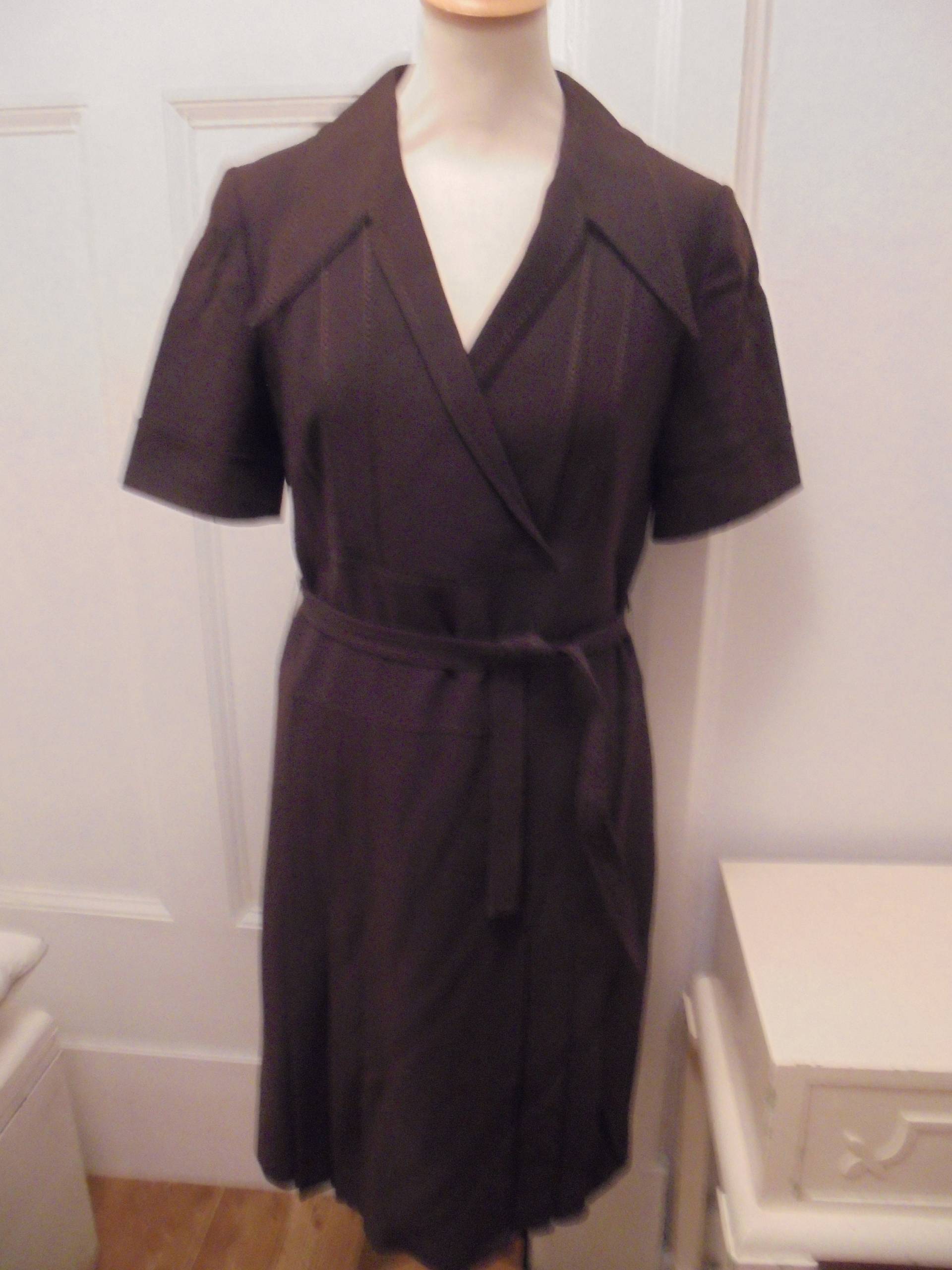 Braunes 70Er Kleid Crêpe Georgette Unikat Ungetragen Braunes 70Er Kleid Crêpe Georgette Unikat Ungetragen von BesteKinderstube