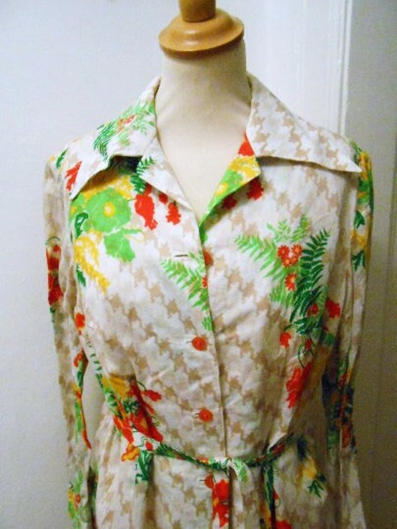 Farbenfrohes 70Er Frühlingskleid Gelb Grün Weiß von BesteKinderstube