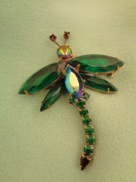 strass Brosche Grün Libelle 30Er 40Er strass Brosche Grün Libelle 30Er 40Er von BesteKinderstube