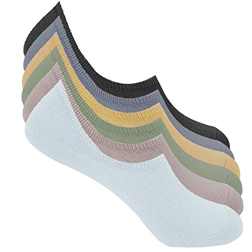 Bestele 6 Paar Unsichtbare Socken für Damen und Herren,Sneaker Socken Baumwoll Unsichtbar Kurzsocken Rutschfeste für Loafers Boots Schuhe, 6 x helle Farbe, 40-46 von Bestele