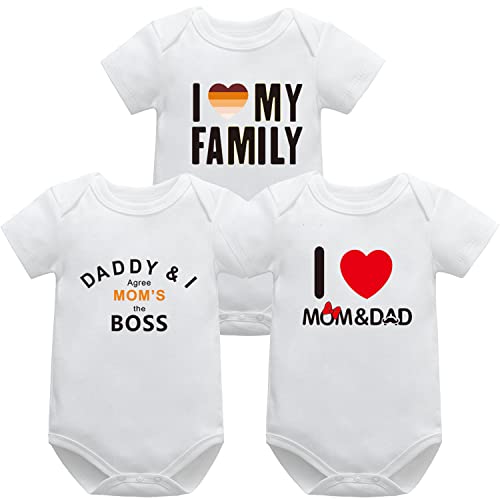 Bestele Baby Bodys, Baby Body set Kurzarm für Jungen und Mädchen Neugeborene Unisex, Baumwolle mit Aufdruck Sprüchen Weiß Baby Bodys 0-3 3-6 -6-9 9-12 12-18 18-24 Monate (3* Set 9 W, 12-18 Months) von Bestele