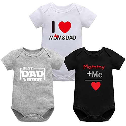 Bestele Baby Bodys, Baby Body set Kurzarm für Jungen und Mädchen Neugeborene Unisex, Baumwolle mit Aufdruck Sprüchen Weiß Baby Bodys 0-3 3-6 -6-9 9-12 12-18 18-24 Monate von Bestele