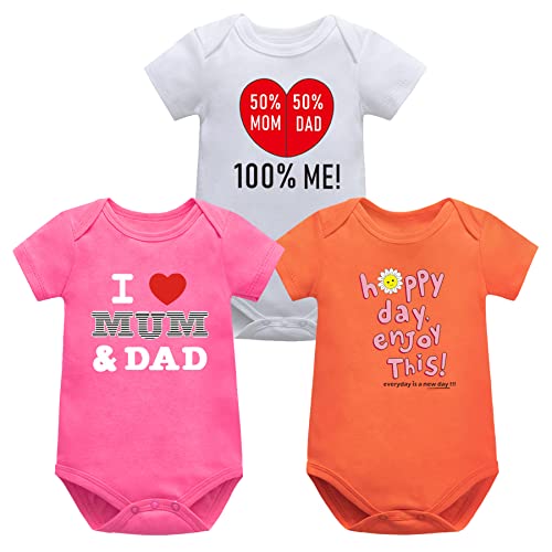 Bestele Baby Body Set Kurzarm für Jungen und Mädchen - Unisex Neugeborene Baumwolle Mit Aufdruck Sprüchen - Weiß 0-3 3-6 6-9 9-12 12-18 18-24 Monate von Bestele