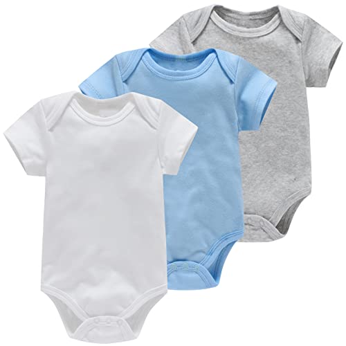 Bestele Baby Body Set Kurzarm für Jungen und Mädchen - Unisex Neugeborene Baumwolle Mit Aufdruck Sprüchen - Weiß 0-3 3-6 6-9 9-12 12-18 18-24 Monate von Bestele