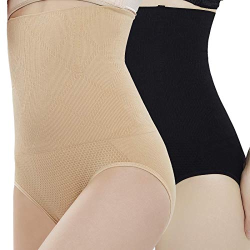 Bestele Damen Miederpants 2 Pack,Unterhosen Bauchweg Damen Hoher Taille Taillenformen Figurenformend Miederhose Taillenslip, Miederslip Shapewear Formslip Bauch Weg Stark Formend von Bestele