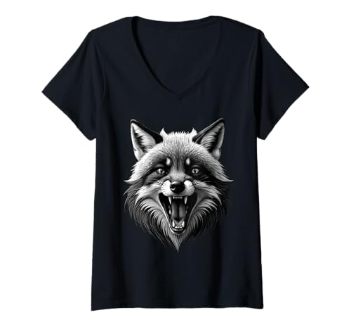 Damen Lustiges Fuchs Fox Kunst Tierliebhaber Wildtier Natur Füchse T-Shirt mit V-Ausschnitt Damen Lustiges Fuchs Fox Kunst Tierliebhaber Wildtier Natur Füchse T-Shirt mit V-Ausschnitt von Besten Tier Motive aller Art - Kunstwerk AnimalArt