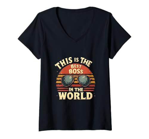 Damen Bester Chef Der Welt Geschenkidee T-Shirt mit V-Ausschnitt Damen Bester Chef Der Welt Geschenkidee T-Shirt mit V-Ausschnitt von Bester Chef Der Welt Trends