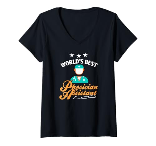 Damen Weltbester Assistenzarzt Gesundheitsstolz T-Shirt mit V-Ausschnitt Damen Weltbester Assistenzarzt Gesundheitsstolz T-Shirt mit V-Ausschnitt von Bester Helfer medizinisches Umfeld