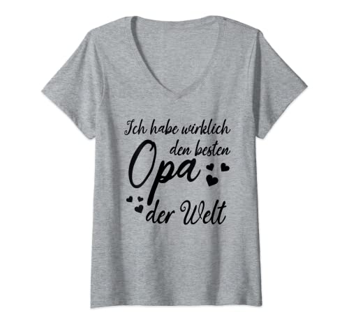 Damen Vatertag Ideen - Ich habe wirklich den Besten Opa der Welt T-Shirt mit V-Ausschnitt Damen Vatertag Ideen - Ich habe wirklich den Besten Opa der Welt T-Shirt mit V-Ausschnitt von Bester Opa Geschenke