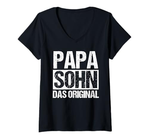 Damen Papa Vater Und Sohn Prinze König T-Shirt mit V-Ausschnitt von Bester Papa der Welt Vatertag