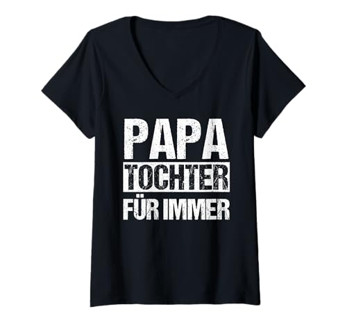Damen Papa Vater Und Tochter T-Shirt mit V-Ausschnitt von Bester Papa der Welt Vatertag