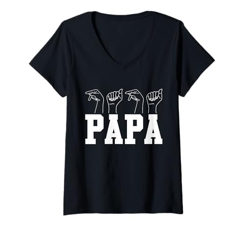 Damen Vater Bester Papa T-Shirt mit V-Ausschnitt von Bester Papa der Welt Vatertag