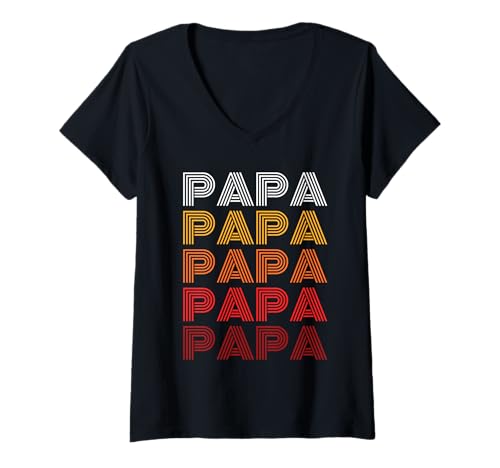 Damen Vater Bester Papa T-Shirt mit V-Ausschnitt von Bester Papa der Welt Vatertag