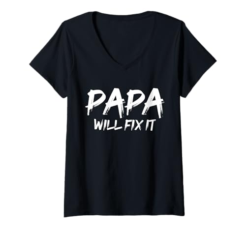 Damen Vater Bester Papa T-Shirt mit V-Ausschnitt von Bester Papa der Welt Vatertag