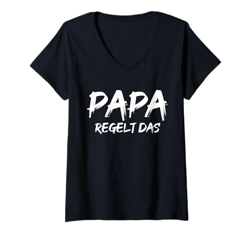 Damen Vater Bester Papa T-Shirt mit V-Ausschnitt von Bester Papa der Welt Vatertag