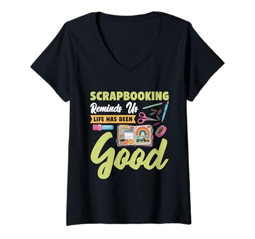 Damen Scrapbooking Überraschung Bastel Fans Und Kreative Arbeit T-Shirt mit V-Ausschnitt von Bestes Scrapbook Apparel Für Männer Und Frauen