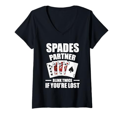 Damen Spades Kartenspiele - Bridge Gruppe - Spades Turnier T-Shirt mit V-Ausschnitt Damen Spades Kartenspiele - Bridge Gruppe - Spades Turnier T-Shirt mit V-Ausschnitt von Bestes Spades Spieler Bridge Apparel